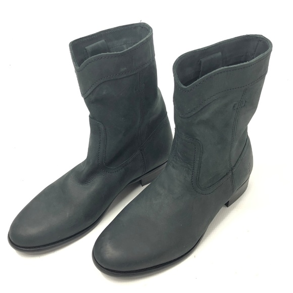 FRYE Women's Roper Boots Suede Gray Black 8 B NEW - Picture 2 of 8